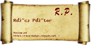 Rácz Péter névjegykártya