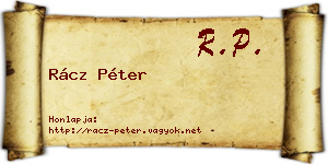Rácz Péter névjegykártya