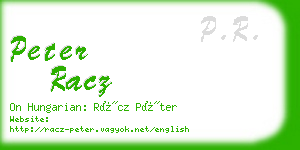 peter racz business card